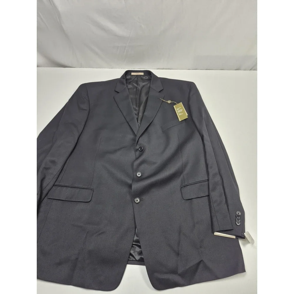 Joseph Abboud Suit Mens 52 Long Black 100% Wool 2 Piece 47x36 Dress Business NWT